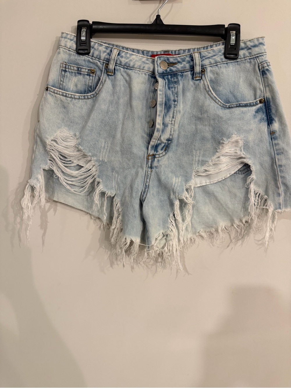 Signature8 Light Blue Distressed Denim Shorts